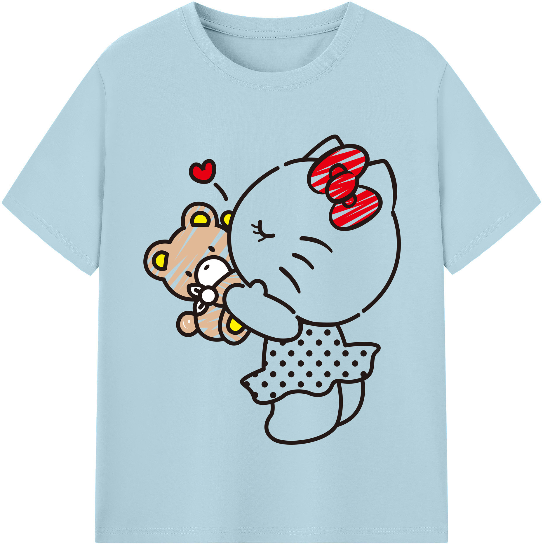（画像用） Hello Kitty ハローキティ 綿100％半袖Tシャツ（フロントプリント）